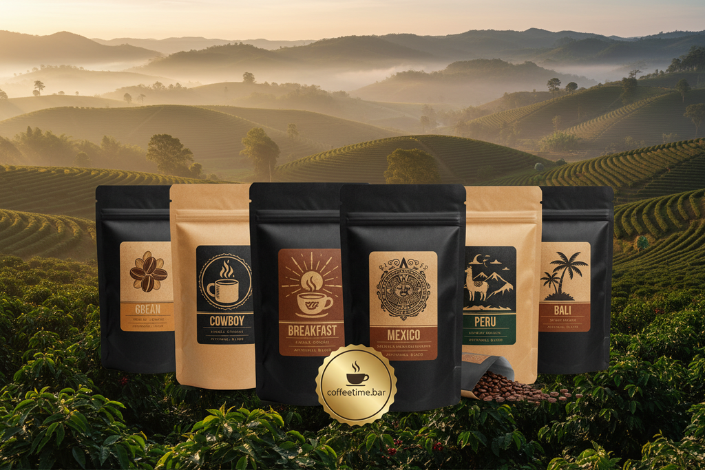 Best Sellers Sample Pack: 6Bean, Cowboy, Breakfast, Peru, Mexico, Bali