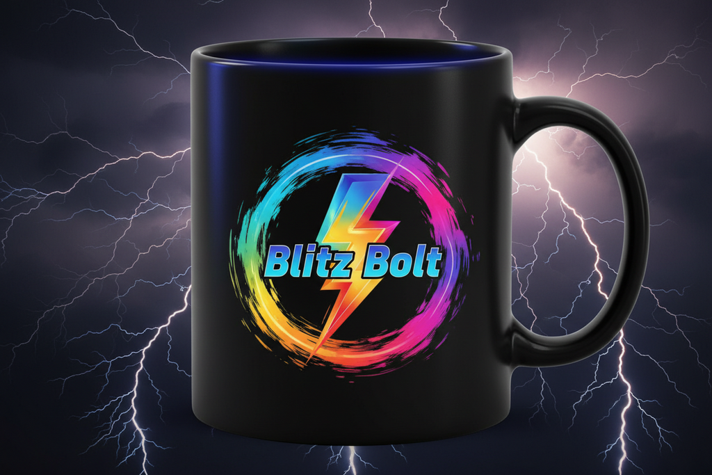 Blitz Bolt Coffee Mug - 11oz, Available in 6 Colors