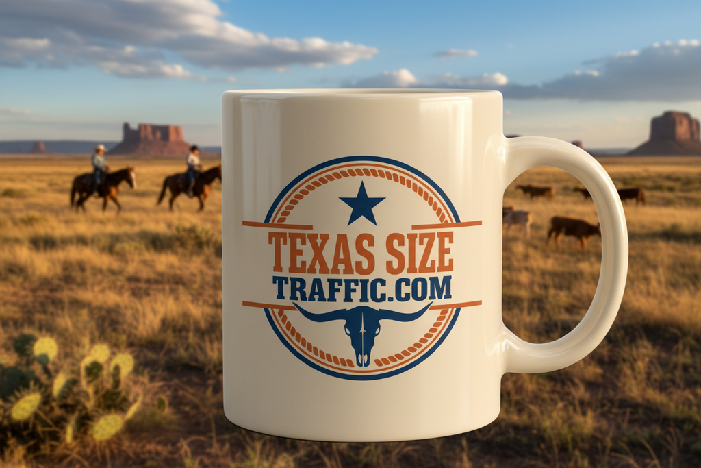Texas Size Traffic 11oz Mug - Available in 6 Colors with Custom Rim, Inside & Handle
