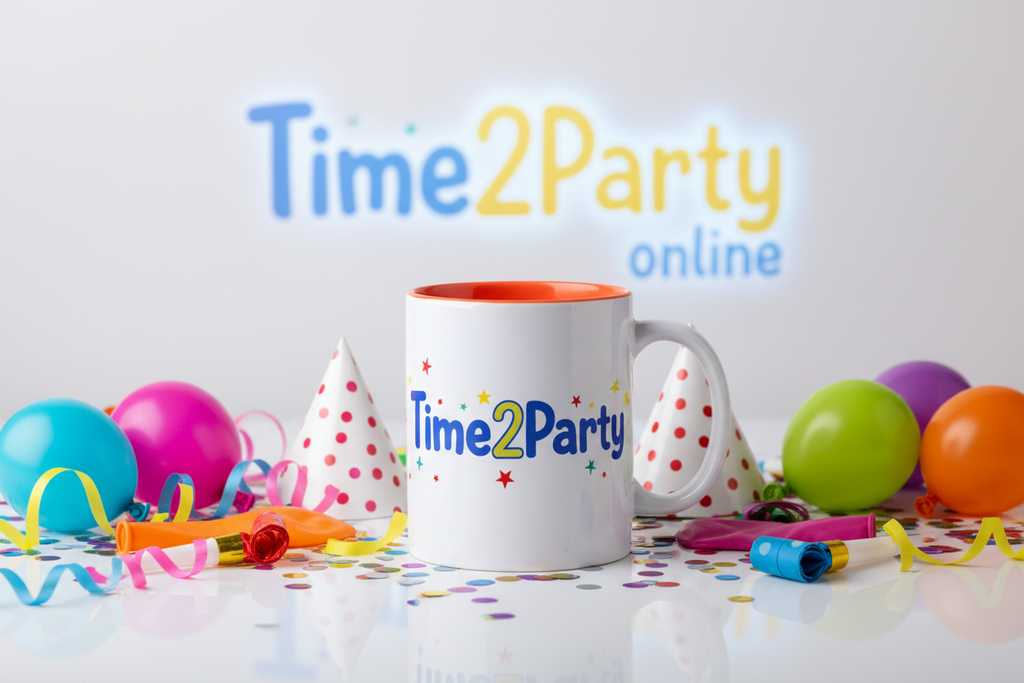 Time2Party 11oz Ceramic Mug with Color Inside - Vibrant Drinkware for Everyday
