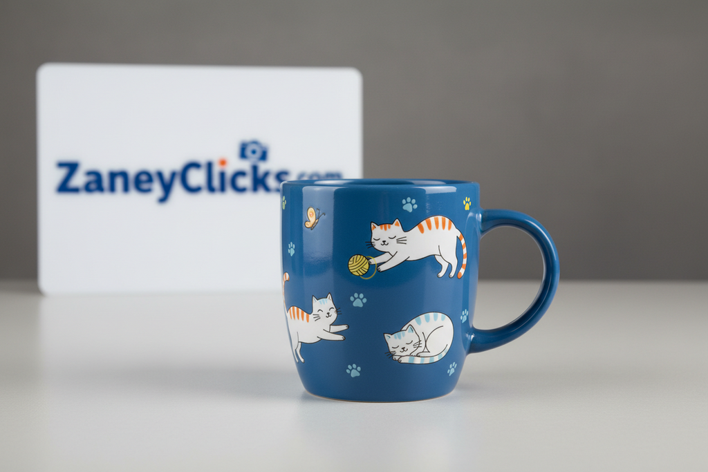 Zaney Clicks Traffic 11oz Ceramic Mug - Vibrant Color Inside & Handle
